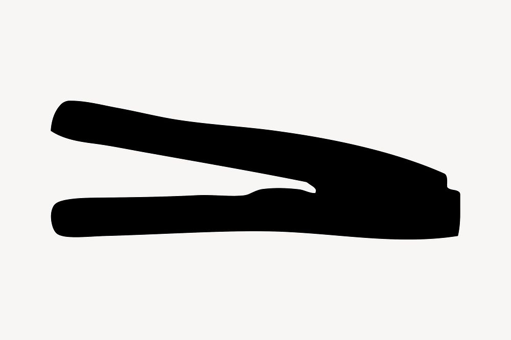 Hair straightener silhouette, salon tool illustration. Free public domain CC0 image