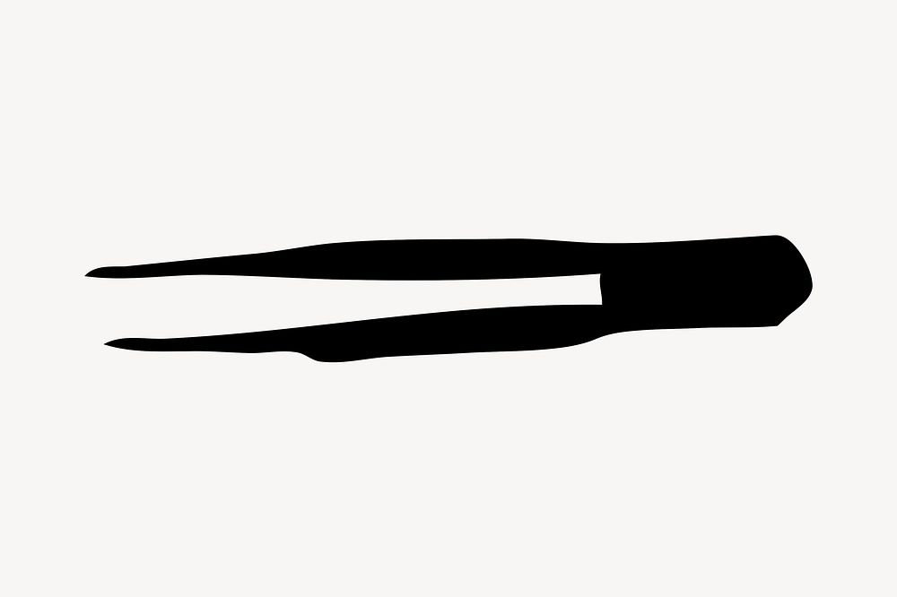 Tweezers  silhouette, salon tool illustration. Free public domain CC0 image