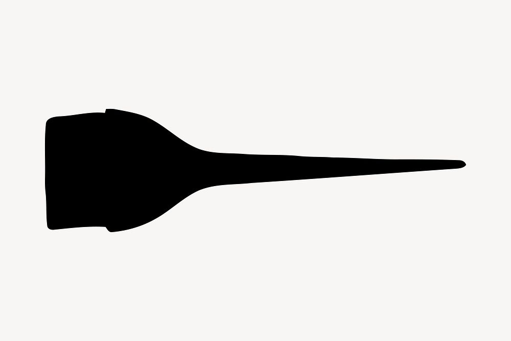 Hair dye brush silhouette clipart, salon tool illustration vector. Free public domain CC0 image