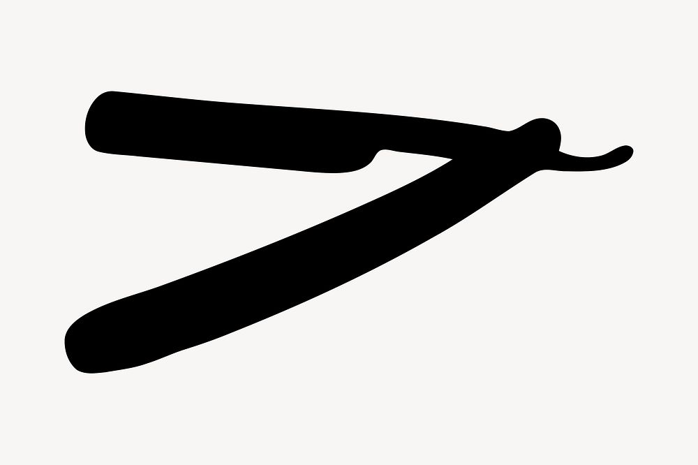 Straight razor silhouette, salon tool illustration. Free public domain CC0 image
