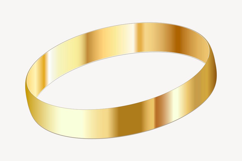 Gold ring clipart, illustration vector. Free public domain CC0 image.