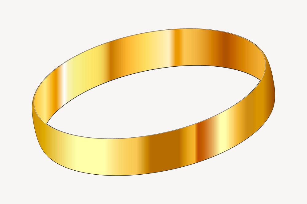 Gold ring illustration. Free public domain CC0 image.