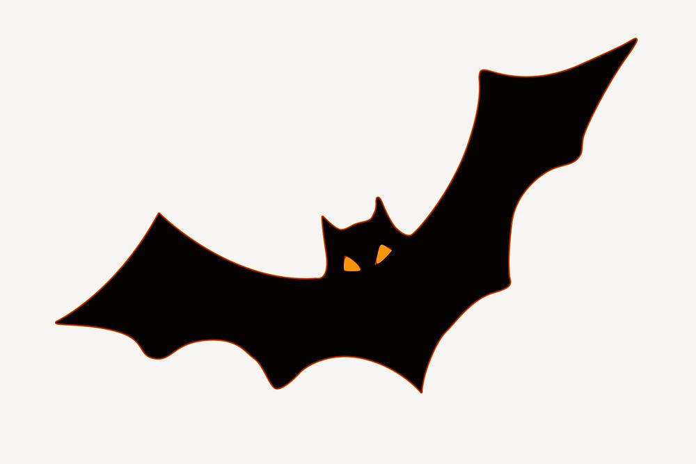Flying bat clipart, Halloween illustration vector. Free public domain CC0 image