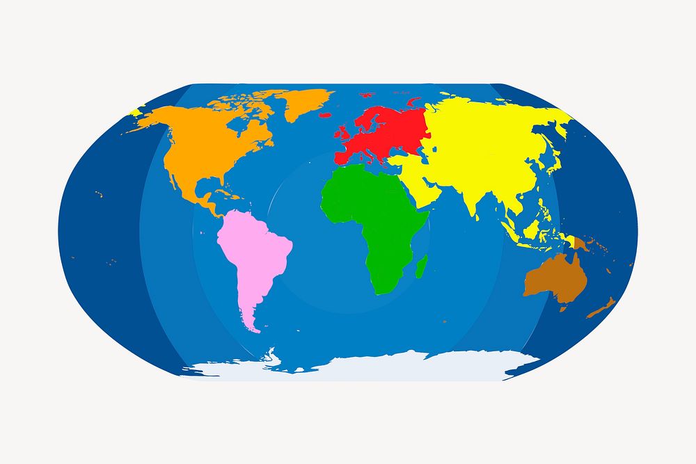 World map clipart, environment illustration vector. Free public domain CC0 image