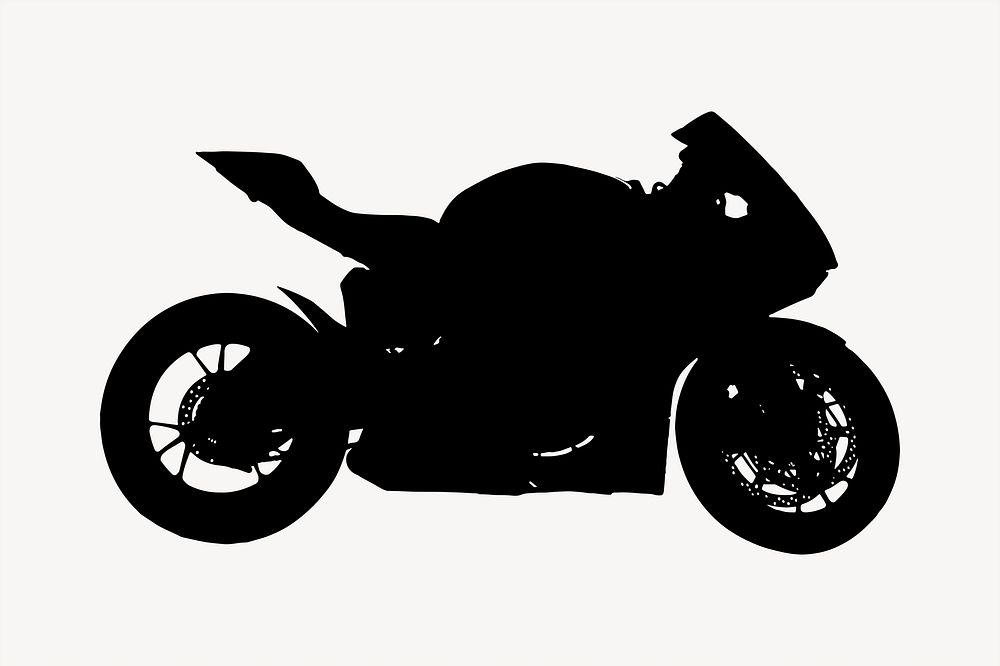 Motorcycle silhouette clipart, vehicle illustration vector. Free public domain CC0 image