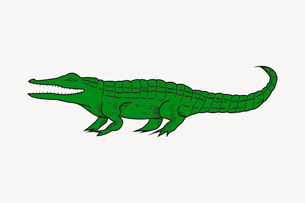 Crocodile clipart, animal illustration vector. Free public domain CC0 image