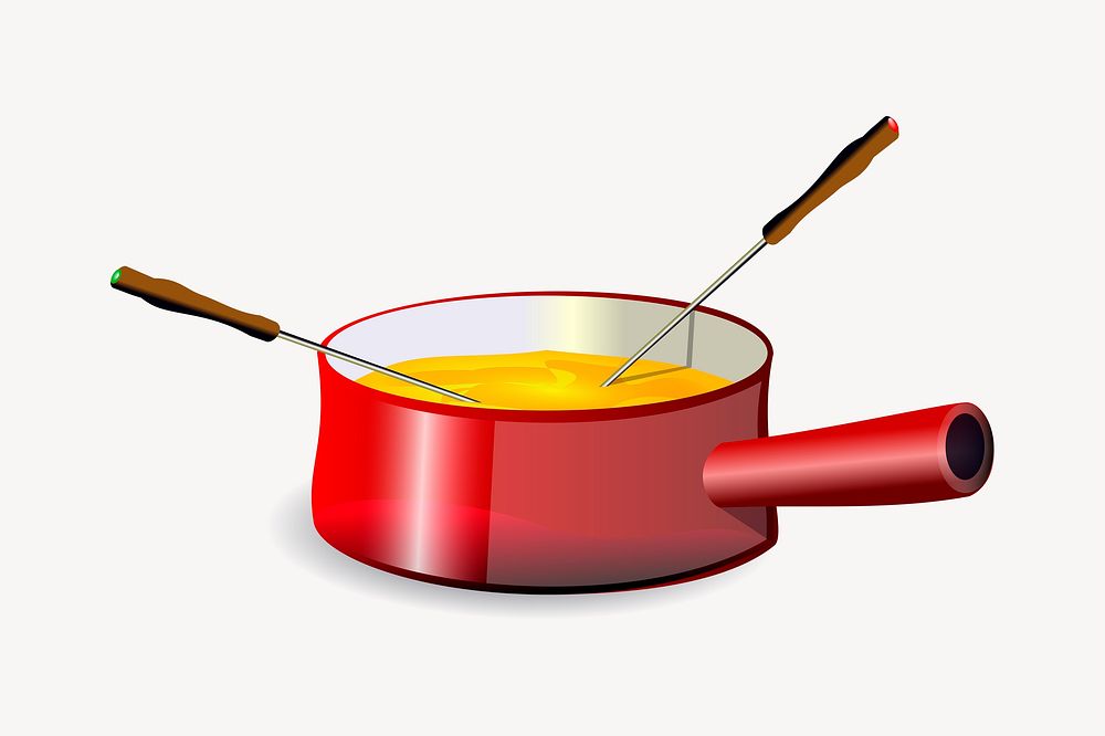 Fondue pot clipart, food illustration vector. Free public domain CC0 image