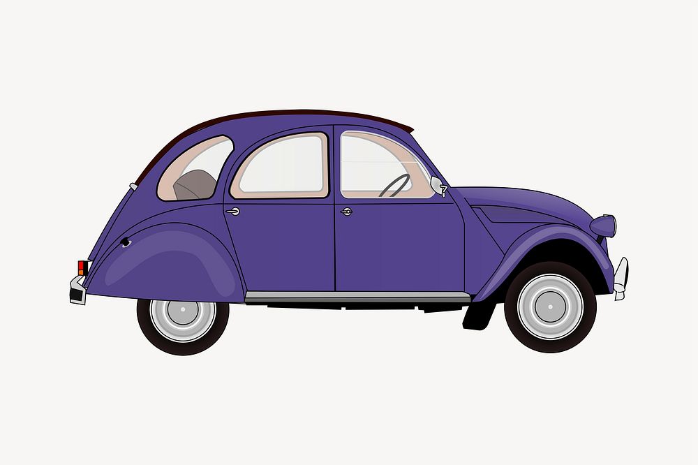 Classic car clipart, vintage vehicle illustration psd. Free public domain CC0 image