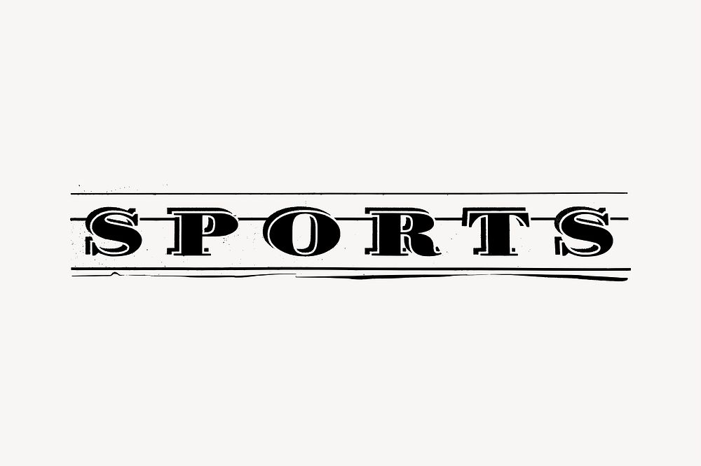 Sport word clipart, drawing illustration vector. Free public domain CC0 image.