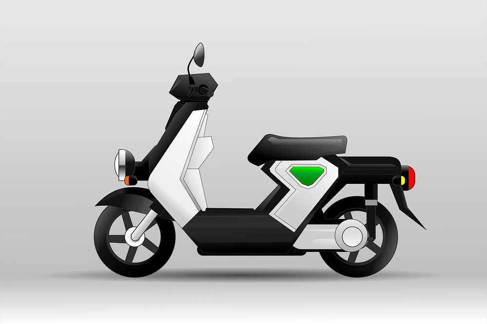 Motorcycle scooter clipart, vehicle illustration vector. Free public domain CC0 image