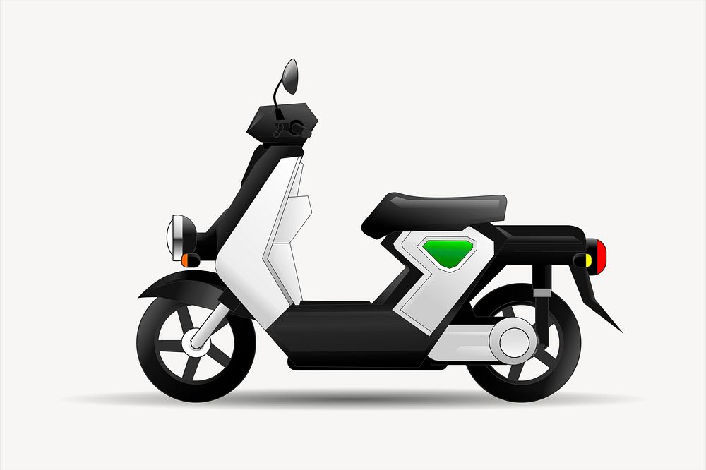 Motorcycle scooter clipart, vehicle illustration psd. Free public domain CC0 image