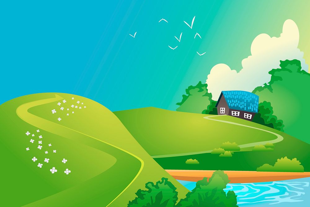 Countryside clipart, illustration vector. Free public domain CC0 image.