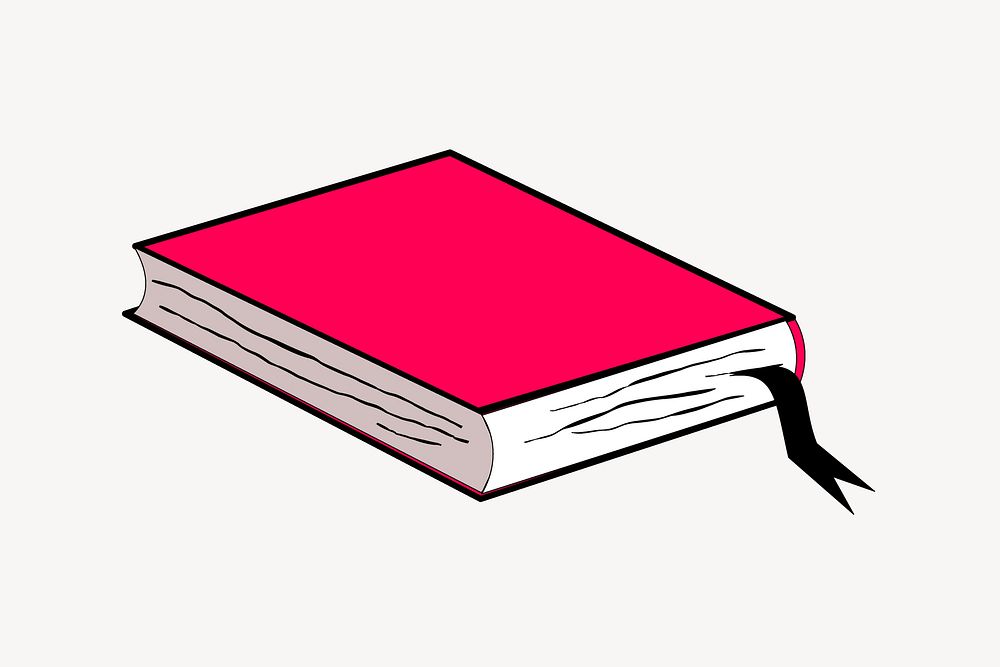 Pink book clip art, education illustration. Free public domain CC0 image.