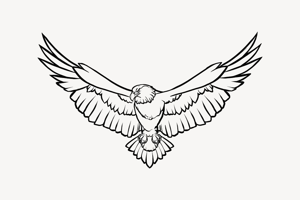 Flying eagle collage element vector. Free public domain CC0 image.