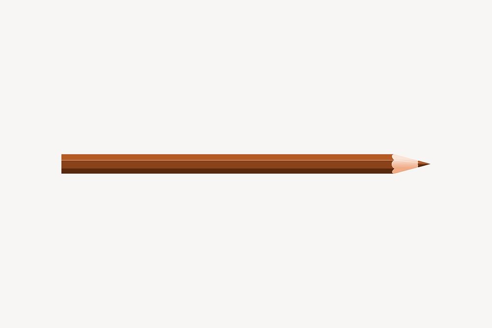 Brown pencil clipart, stationery illustration psd. Free public domain CC0 image.