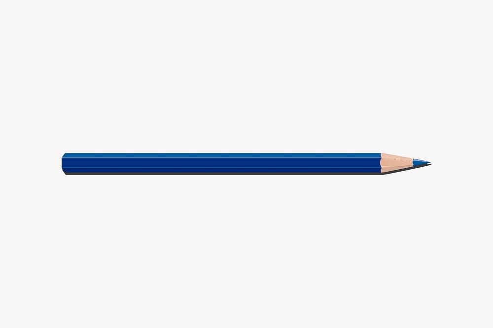 Dark blue pencil clip art, stationery illustration. Free public domain CC0 image.