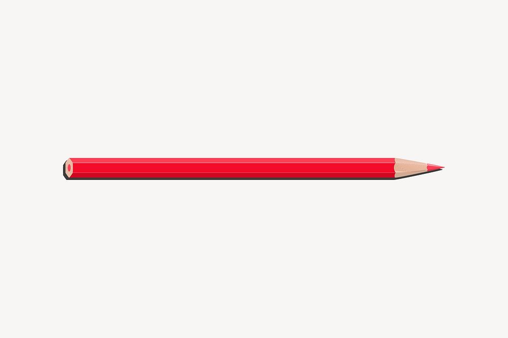 Red pencil collage element vector. Free public domain CC0 image.