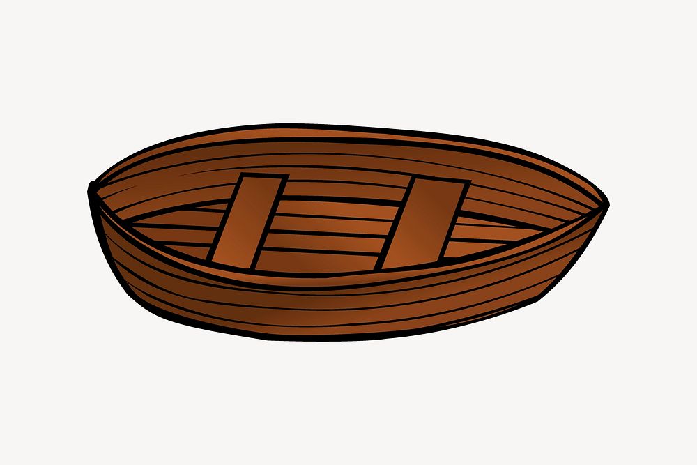 Rowboat collage element vector. Free public domain CC0 image.
