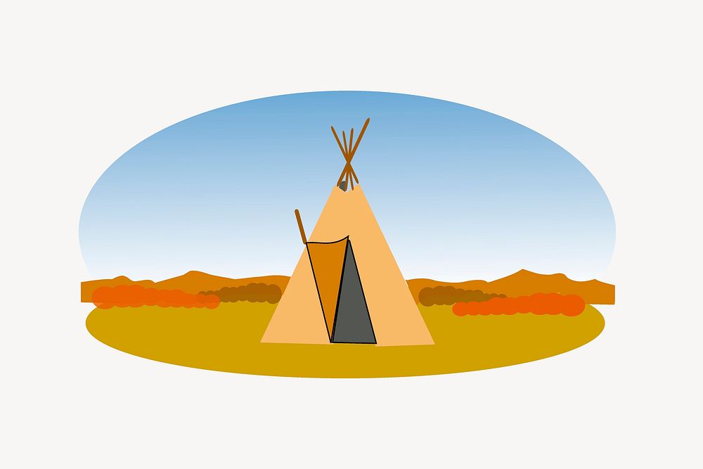 Tepee collage element vector. Free public domain CC0 image.