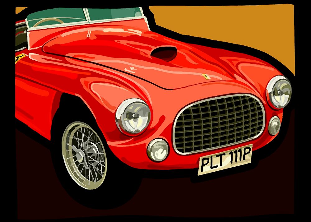 Classic car, vintage vehicle illustration. Free public domain CC0 image
