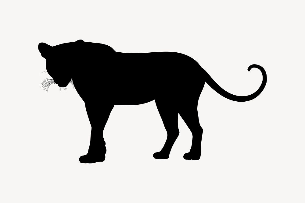Tiger silhouette clipart, animal illustration vector. Free public domain CC0 image