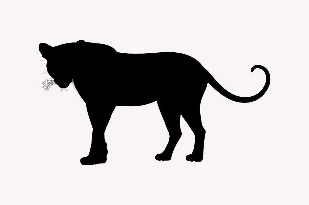 Tiger silhouette clipart, animal illustration psd. Free public domain CC0 image