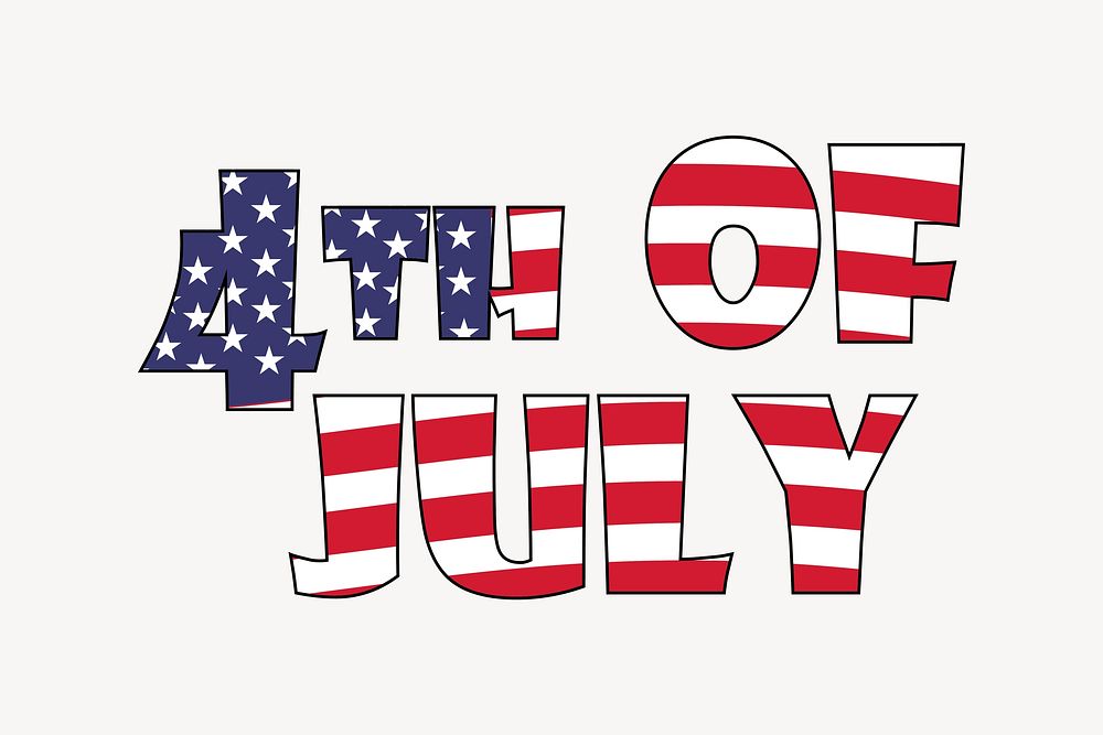 4th of July clipart, illustration vector. Free public domain CC0 image.