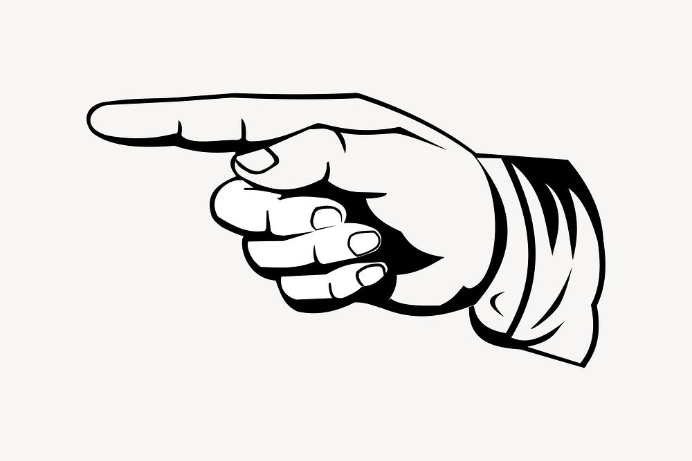 Pointing hand illustration. Free public domain CC0 image