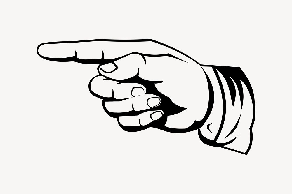 Pointing hand clipart, business illustration psd. Free public domain CC0 image