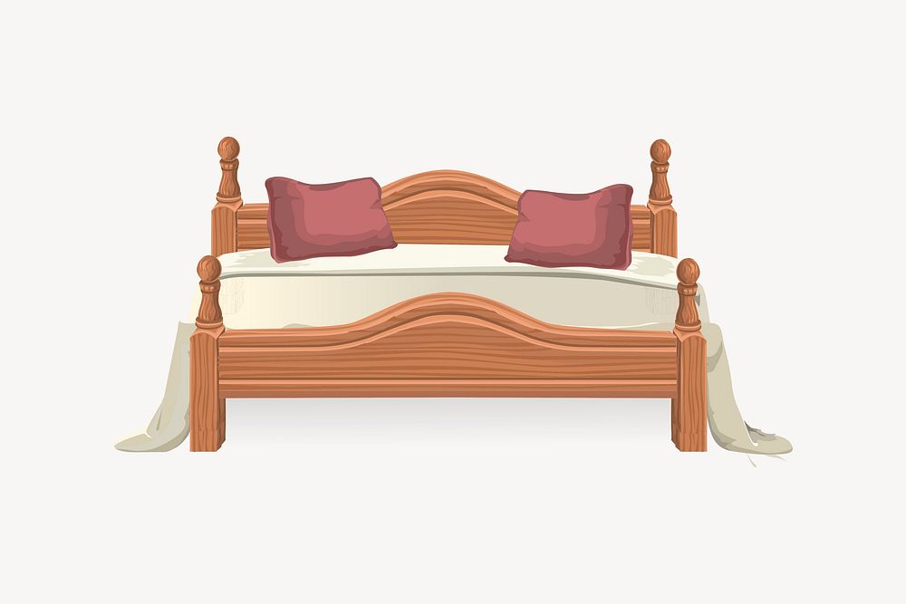 Bed clipart, illustration vector. Free public domain CC0 image.