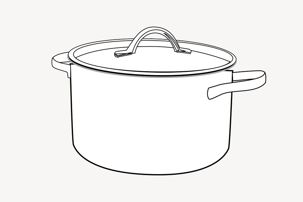 Pot clipart, drawing illustration vector. Free public domain CC0 image.