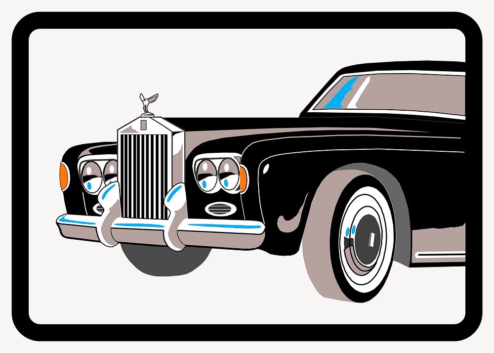 Classic car clipart, vintage vehicle illustration vector. Free public domain CC0 image