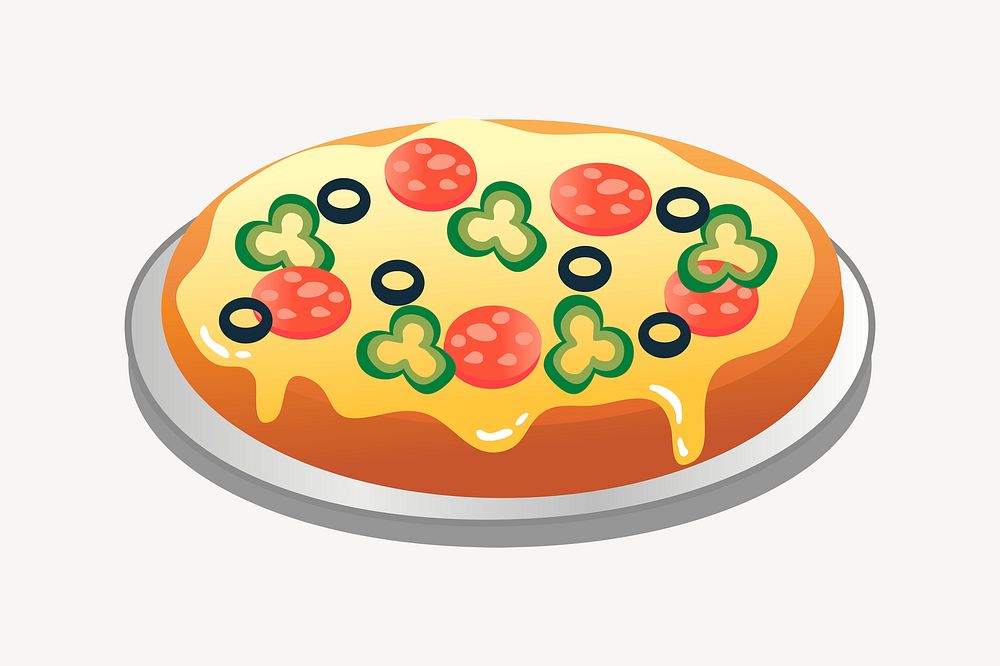 Pizza clipart, food illustration psd. Free public domain CC0 image