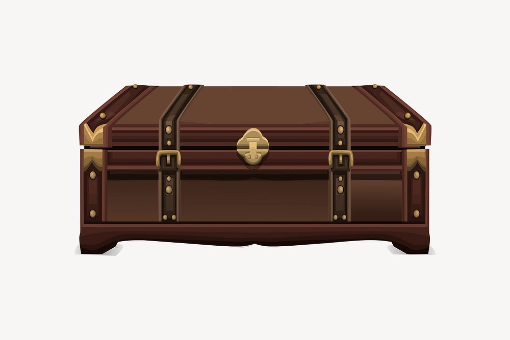 Storage chest illustration. Free public domain CC0 image.