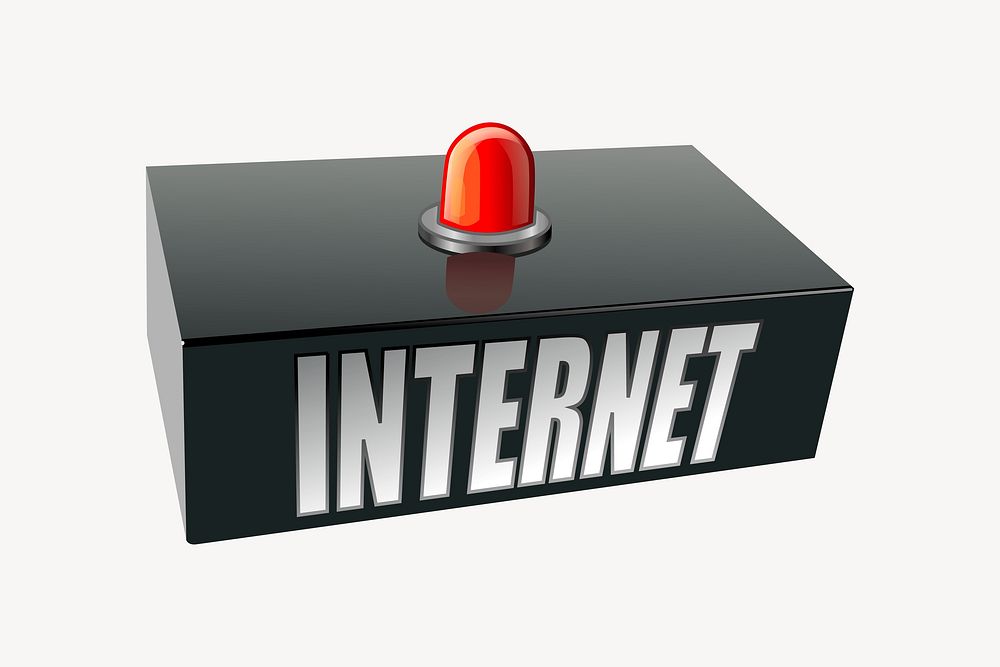 Internet box clipart, illustration vector.