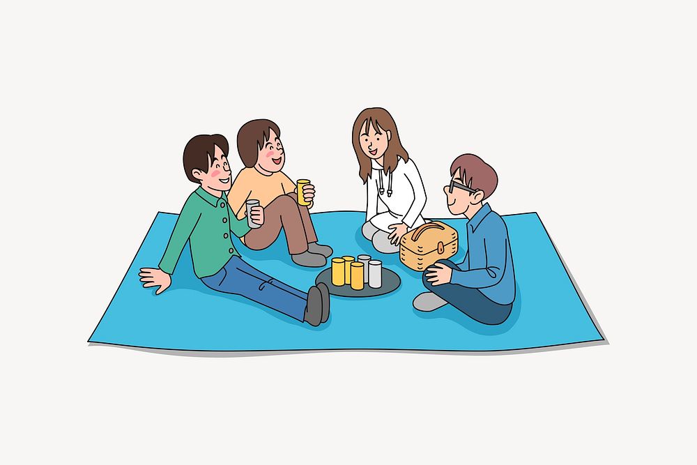 People on picnic clipart vector. Free public domain CC0 image