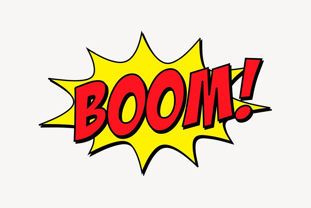 Boom! word clipart, illustration vector. Free public domain CC0 image.