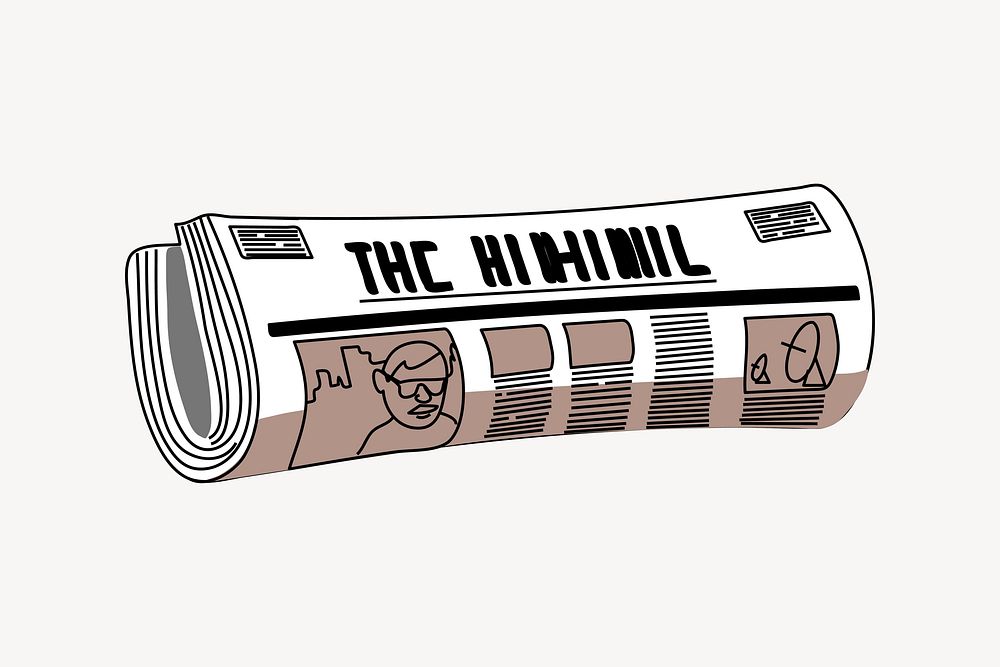 Roll newspaper clipart, illustration vector. Free public domain CC0 image.