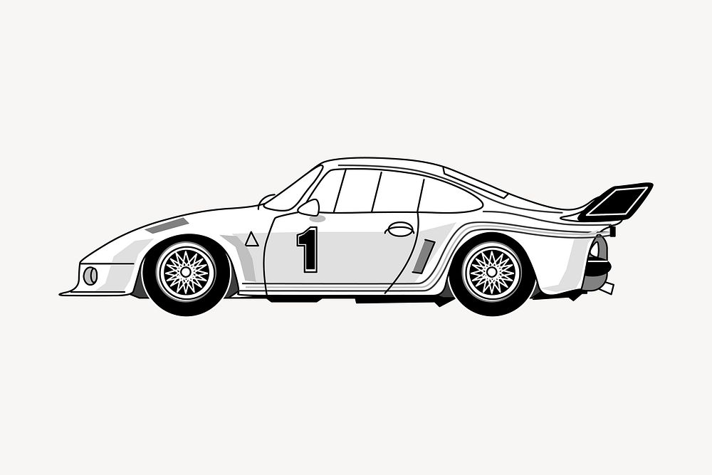 Racing car clipart, vehicle illustration vector. Free public domain CC0 image