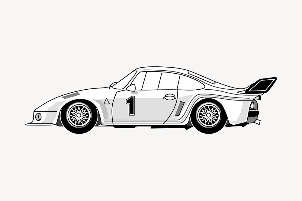 Racing car clipart,  vehicle illustration psd. Free public domain CC0 image