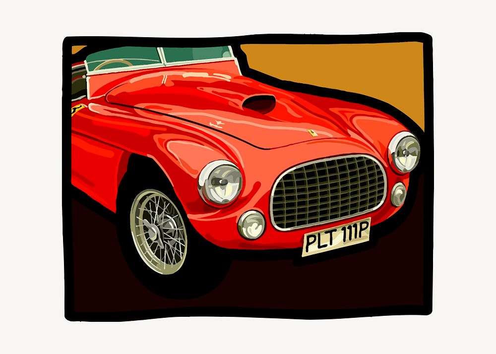Classic car clipart, vintage vehicle illustration psd. Free public domain CC0 image