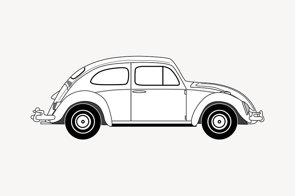 Classic car clipart, vehicle illustration vector. Free public domain CC0 image.