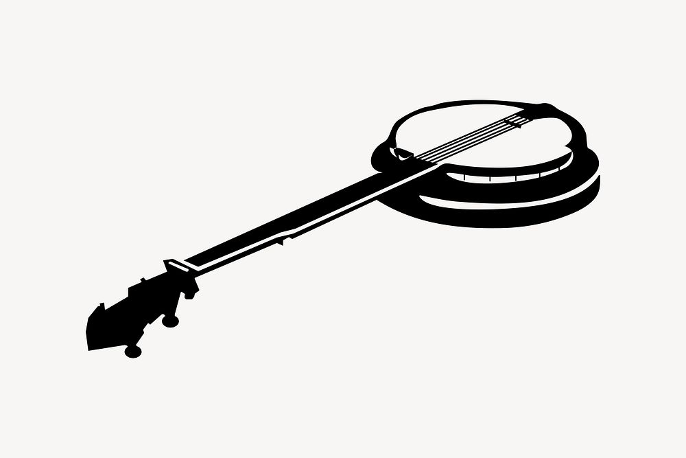 Banjo clipart, music instrument illustration vector. 
