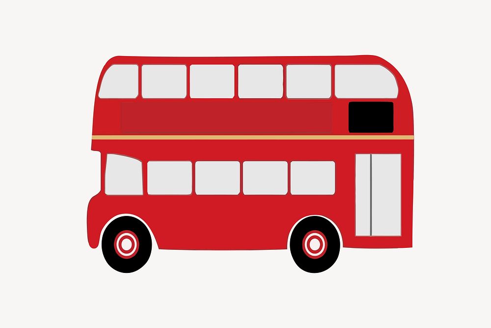 Double decker bus clipart, public transportation illustration vector. Free public domain CC0 image.