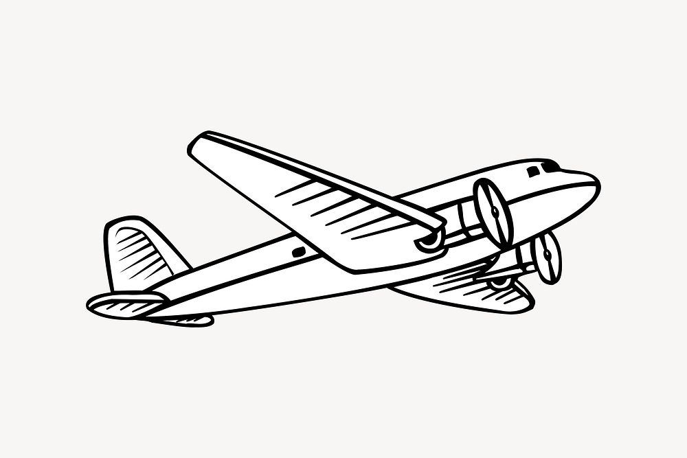 Airplane illustration. Free public domain CC0 image.