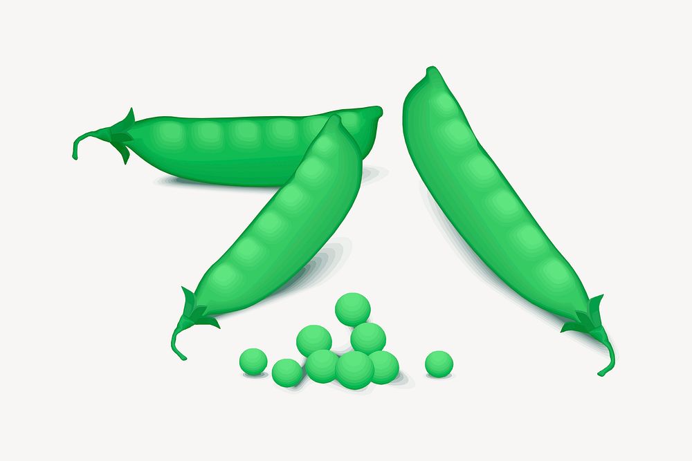Peas, vegetable illustration. Free public domain CC0 image.