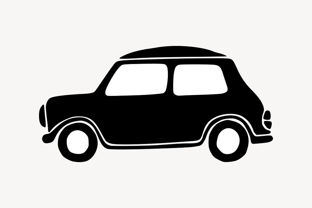 Classic car silhouette clipart, vehicle illustration psd. Free public domain CC0 image.