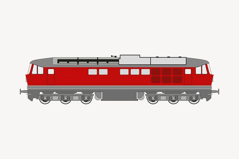 Locomotive clipart, logistics illustration psd. Free public domain CC0 image.