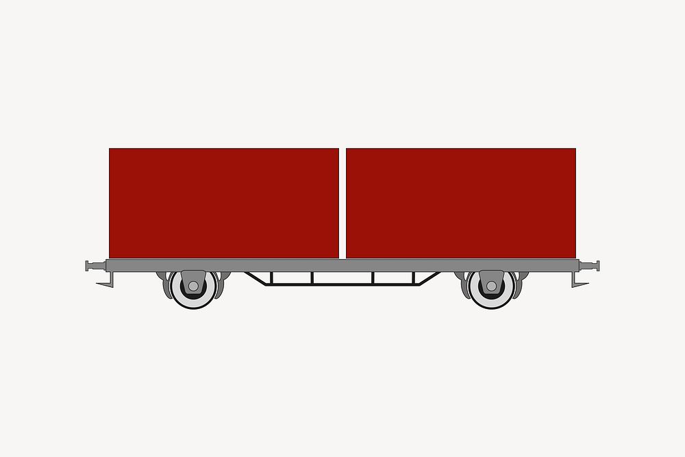 Freight train clipart, logistics illustration vector. Free public domain CC0 image.