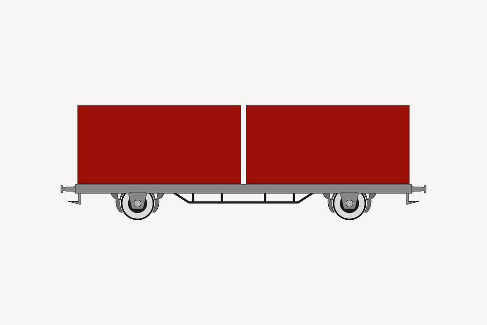 Freight train illustration. Free public domain CC0 image.